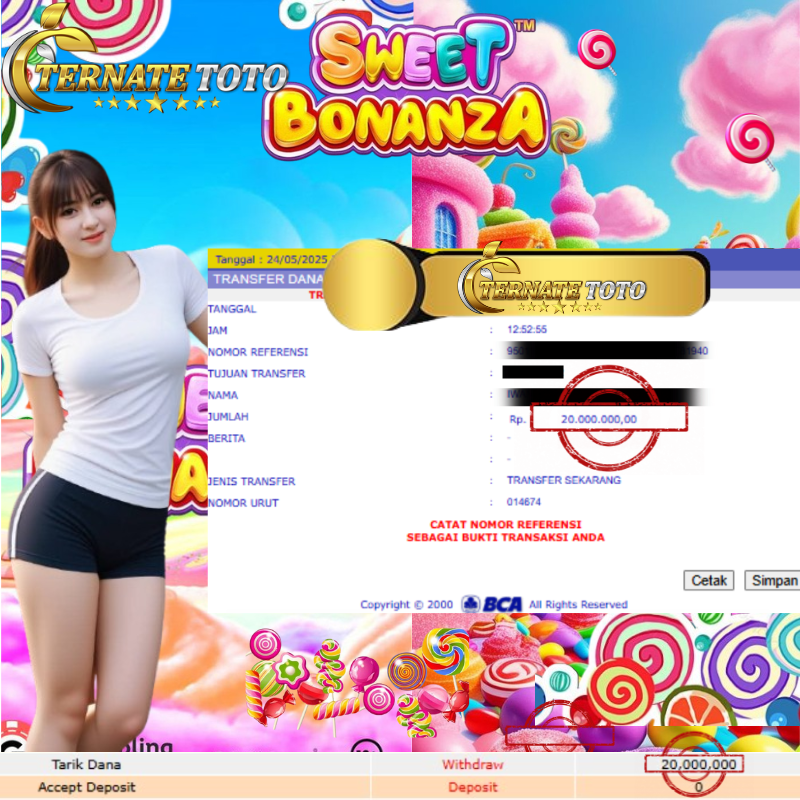 TERNATETOTO - MENANG SWEET BONANZA Rp.20,000,000